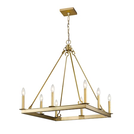 Z-LITE Barclay 8 Light Chandelier, Olde Brass 482S-8-26OBR